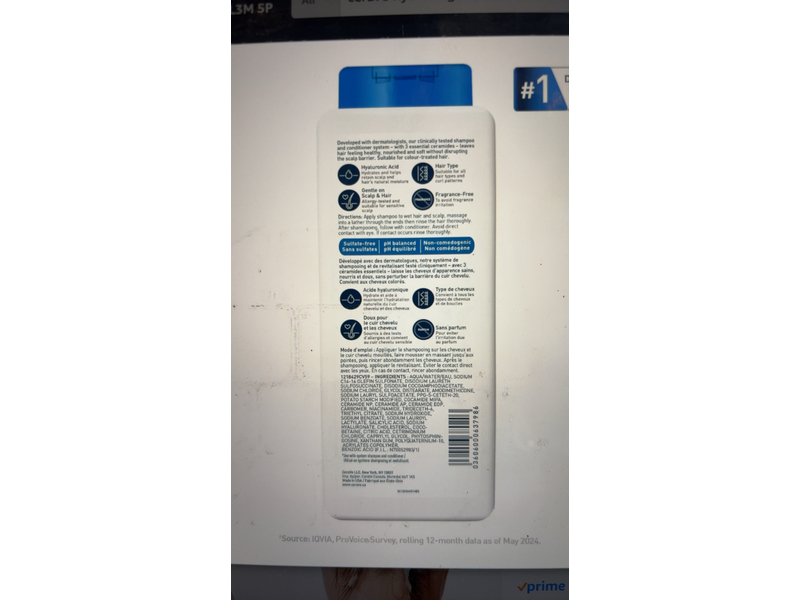 CeraVe Gentle Hydrating Shampoo, 12 oz/355 mL