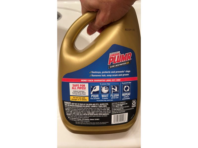 Liquid-Plumr Pro-Strength Liquid Plumr Clog Destroyer Gel, 80 fl oz/2.36 L
