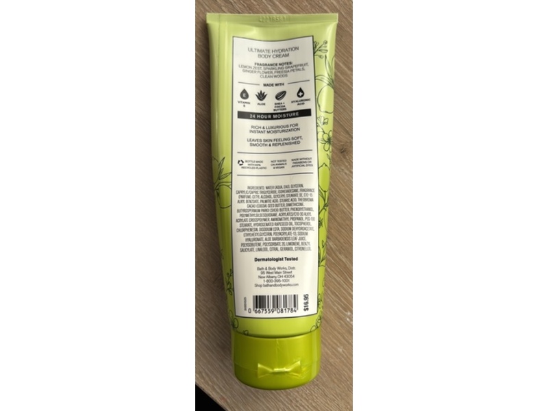 Bath & Body Works Ultimate Hydration Body Cream, White Citrus, 8 oz/226 g