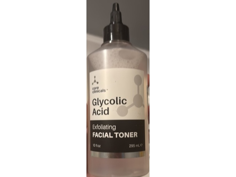 Core Clinicals Exfoliating Facial Toner, Glycolic Acid, 10 fl oz/295 mL