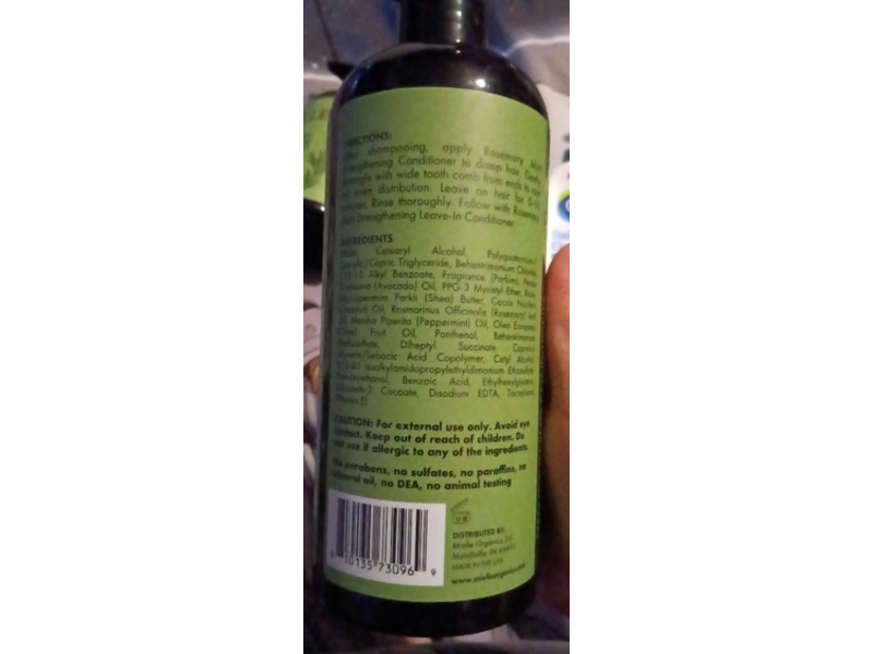 Mielle Organics Rosemary Mint Blend Strengthening Conditioner, 20 fl oz/591 mL