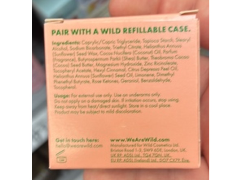 Wild Deodorant Refill, Juicy Mango, 1.4 oz/0.40 oz