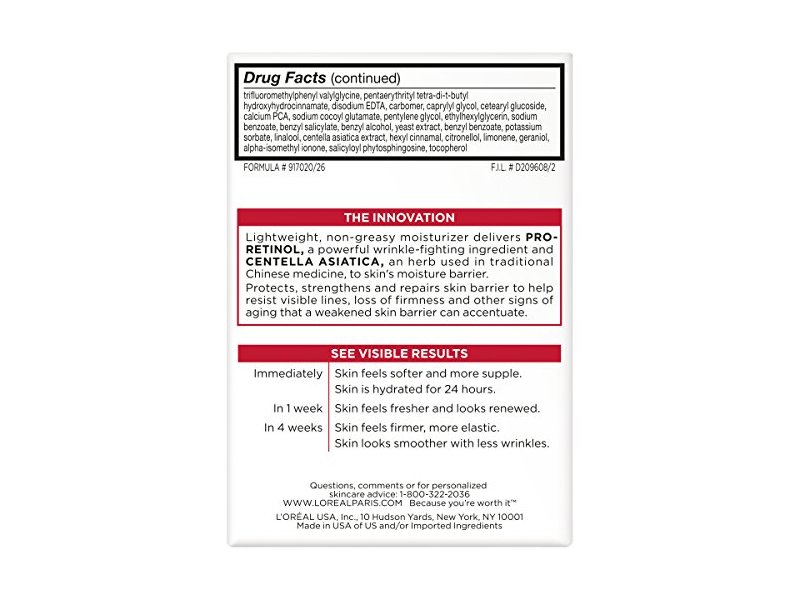 L'Oreal Paris Skin Care Revitalift Anti-Wrinkle + Firming Day Moisturizer, SPF 25, 1.7 oz/4