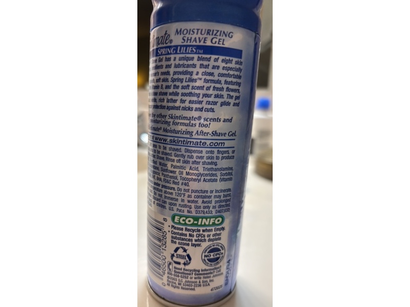 Skintimate Moisturizing Shave Gel, Vitamin E Spring Lilies, 7 oz/198 g