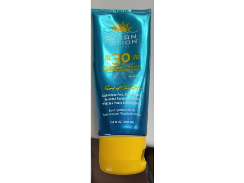 Ocean Potion Suncare Sunscreen Lotion, SPF 30 Scent Of Sunshine, 3.4 fl oz/100 mL