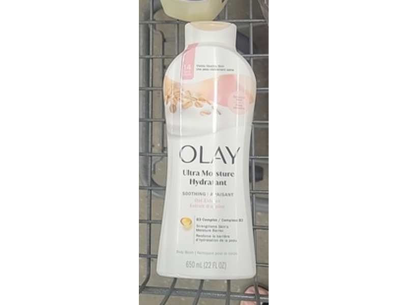 Olay Ultra Moisture Hydratant Body Wash, Oat Extract, 22 fl oz/650 mL