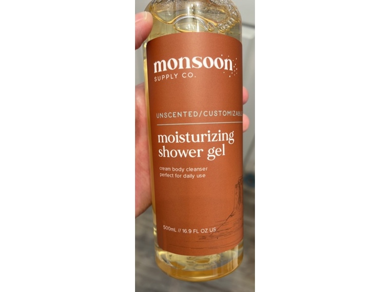 Monsoon Supply Co. Moisturizing Shower Gel, Unscented, 16.9 fl oz/500 mL
