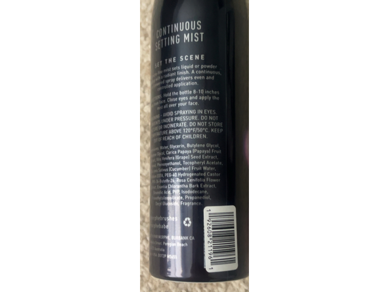 Morphe Continuous Setting Mist, 2.8 fl oz/79.4 g
