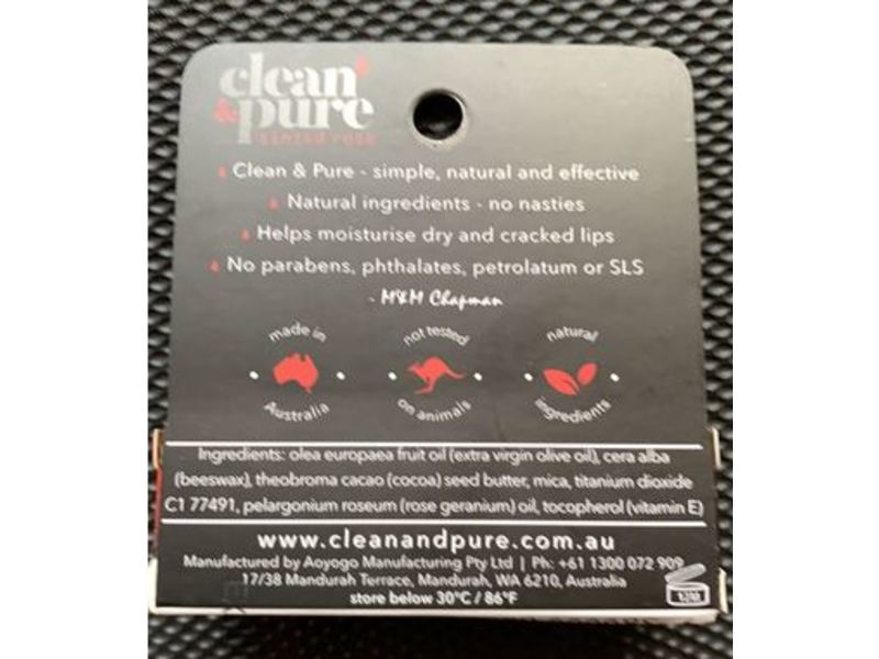 Clean & Pure Lip Balm, Tinted Rose, 4.7 g