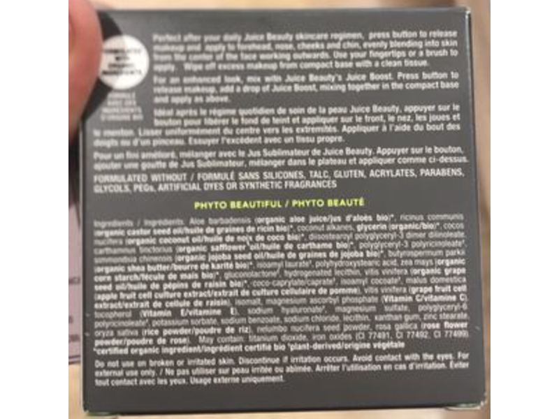 Juice Beauty Phyto Pigments Youth Cream Compact Foundation, 11 Rosy Beige, 0.46 fl oz /13.5 mL