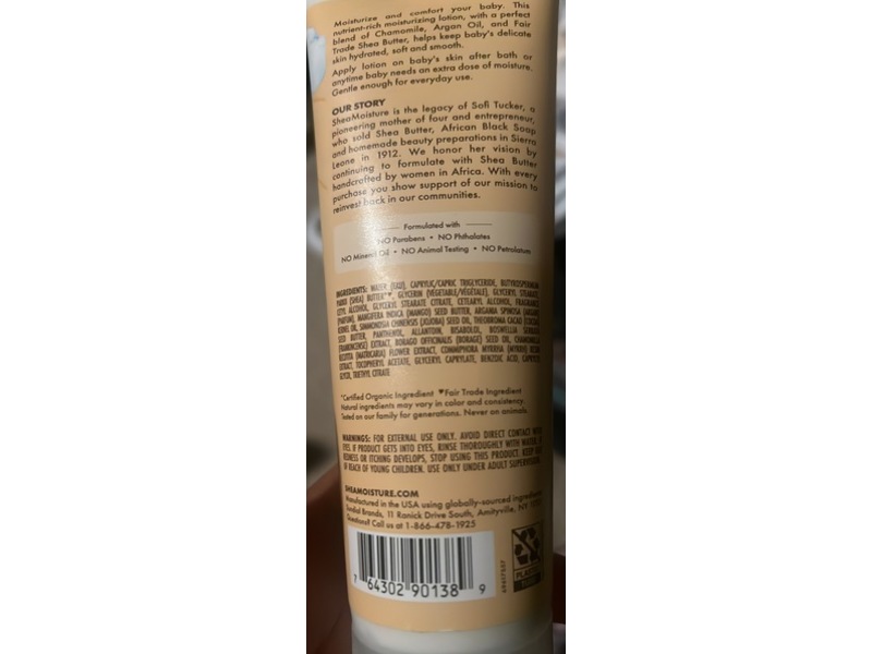 SheaMoisture Baby Lotion, Raw Shea Chamomile & Argan Oil, 8 fl oz/237 mL