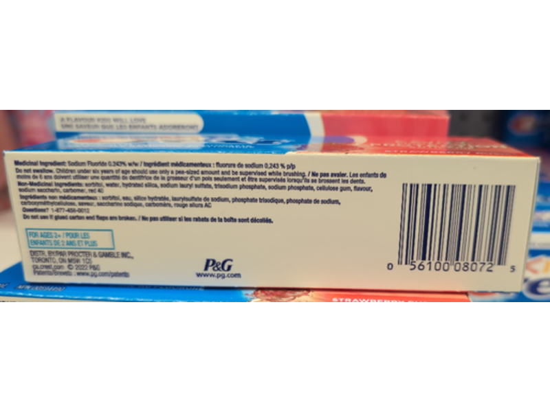 Crest Kid's Anticavity Fluoride Toothpaste, Strawberry Rush, 85 mL