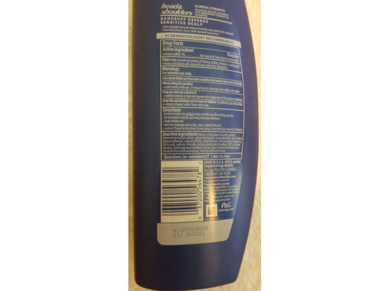 Head & Shoulders Clinical Strength Dandruff Defense Shampoo, Sensitive Scalp, 13.5 fl oz/400 mL