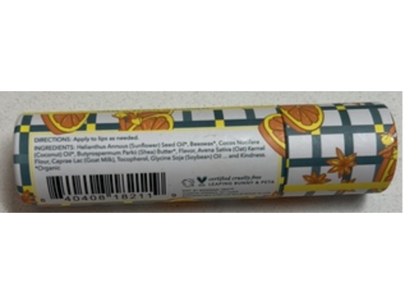 Beekman 1802 Goat Milk Lip Balm, Spiced Orange, 0.15 oz/4.2 g