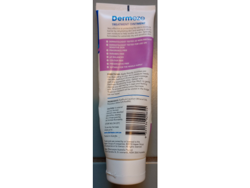 Dermeze Body Treatment Ointment, Fragrance Free, 100 g