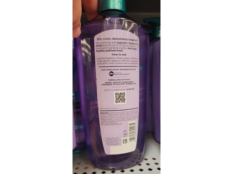 L'Oreal Paris Elvive Purifying Shampoo, Hyaluronic Acid, 28 fl oz/828 mL