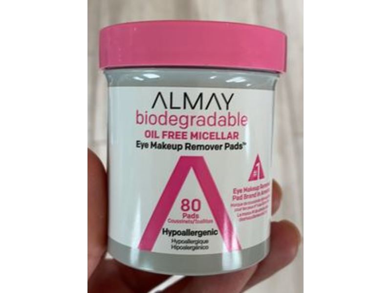 Almay Biodegradable Oil Free Micellar Eye Makeup Remover Pads, 80 Ct