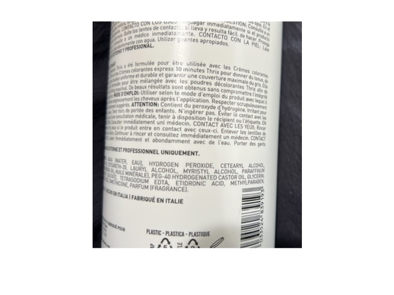 Thrix European Hair Oxidizing Emulsion, 10 Vol, 33.8 fl oz/1000 mL