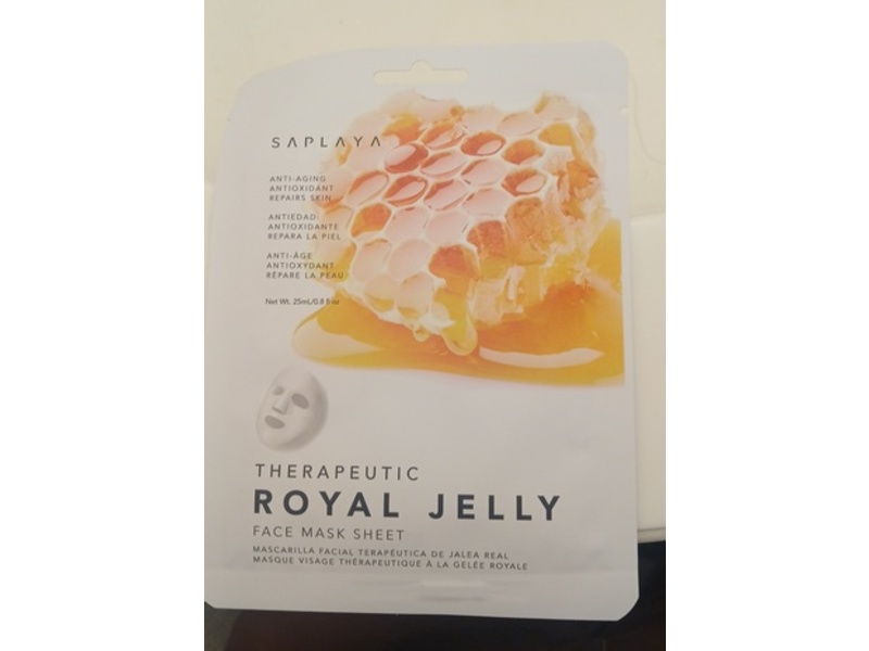 Saplaya Therapeutic Royal Jelly Face Mask Sheet, 0.8 fl oz/25 mL