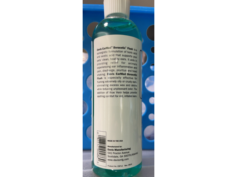Davis Ear Med Boracetic Flush, 12 fl oz/355 mL