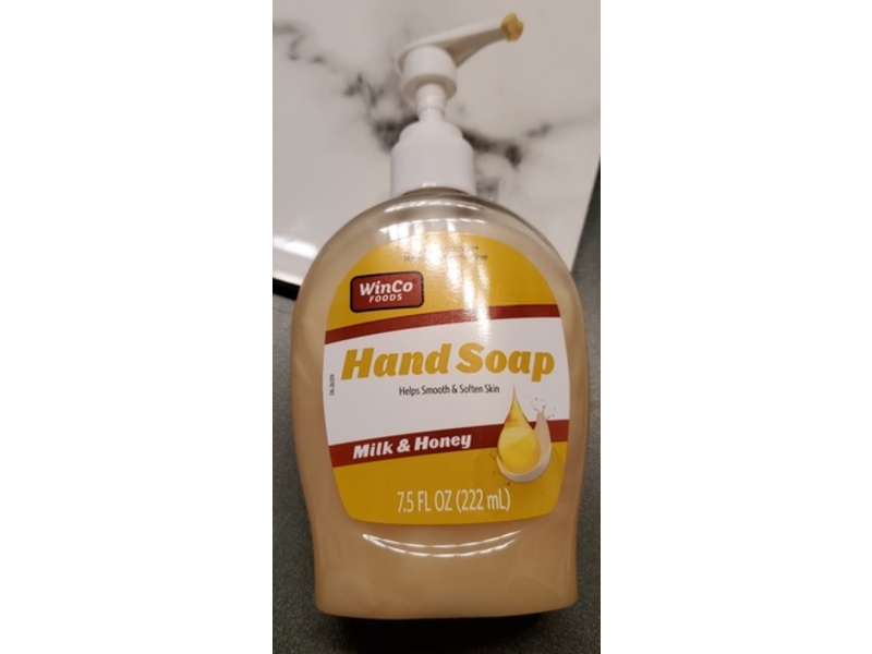 WinCo Foods Hand Soap, Milk & Honey, 7.5 fl oz/222 mL
