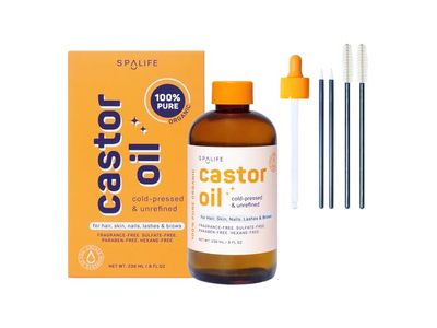 Spalife Cold Pressed And Unrefined Castor Oil, Orange, 8 fl oz/236 mL