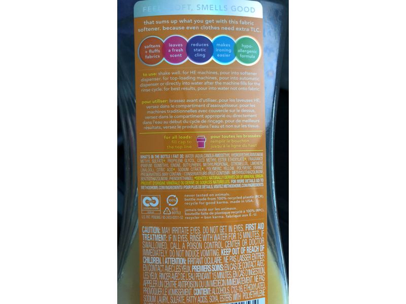 Method Fabric Softener, Ginger Mango, 45 Loads, 53.5 oz/1.58 L