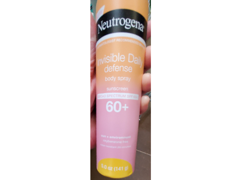 Neutrogena Invisible Daily Defense Body Spray, SPF 60+, 5.0 oz/141 g