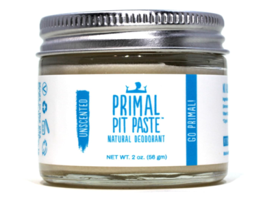 Primal Pit Paste Natural Deodorant, Unscented, 2 oz/58 g