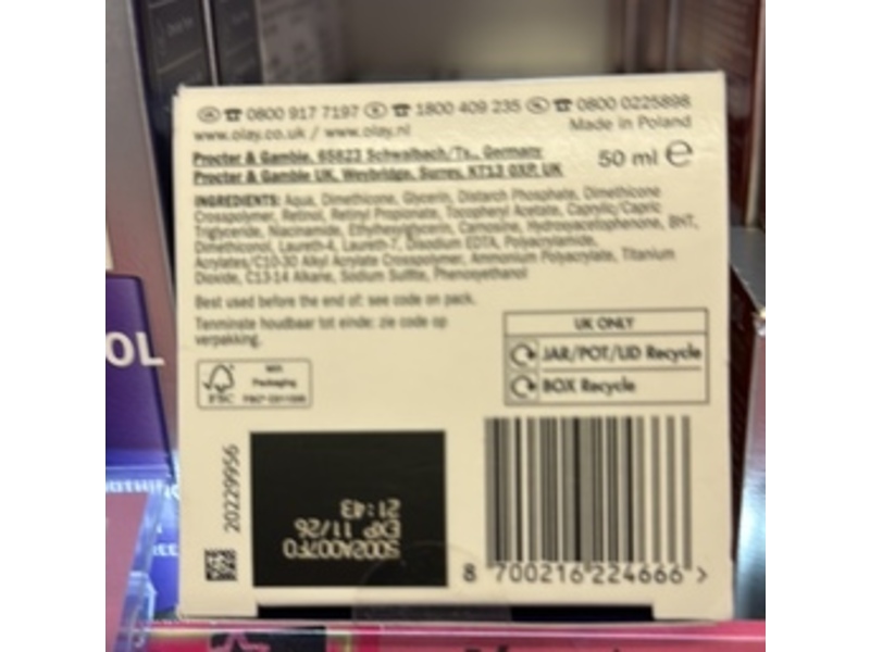 Olay Retinol 24 Night Renewal, 50 mL