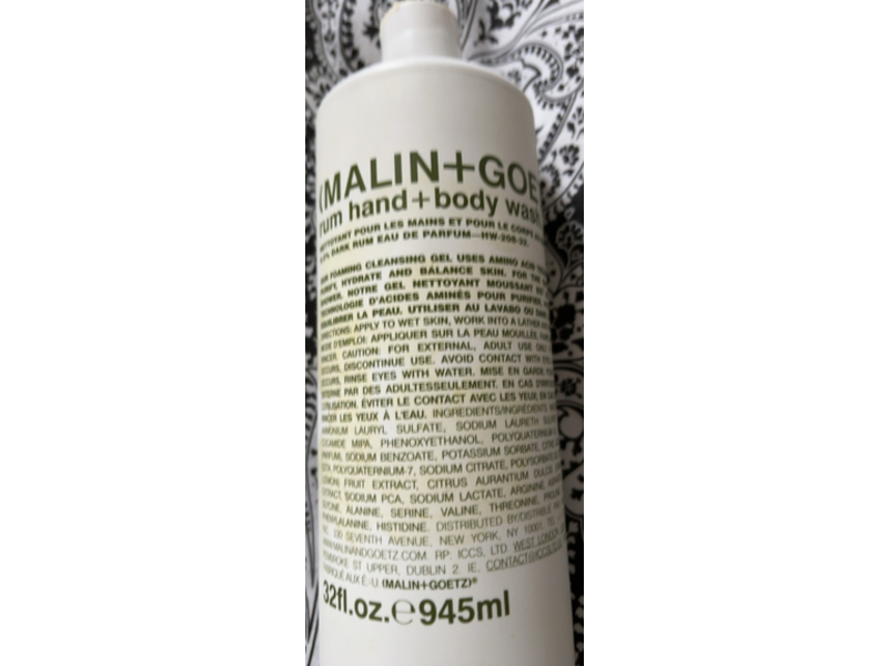 Malin+Goetz Rum Hand+Body Wash, 32 fl oz/945 mL