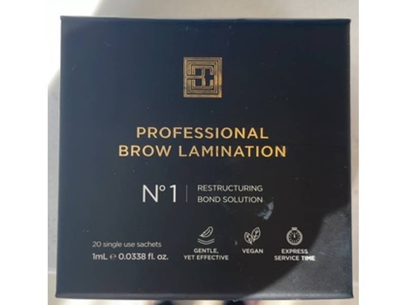 Brow Code Professional Brow Lamination Sachets, Restructing Bond Solution, 0.0338 fl oz/1 mL, 20 Count