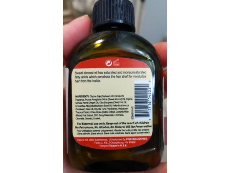 Difeel Premium Natural Hair Oil, Sweet Almond, 2.5 fl oz/75 mL