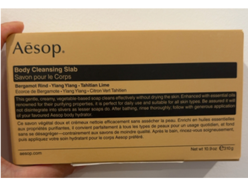 Aesop Body Cleansing Slab, Bergamot Rind+Ylang Ylang &Tahitian Lime, 10.9 oz/310 g