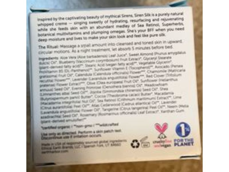 Earth Harbor Siren Silk Multi-Tasking Hydration Creme, Sea Retinol + Superherbs, 2 oz/60 mL