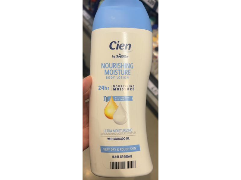 Cien Nourishing Moisture Body Lotion, Avocado Oil, 16.9 fl oz/500 mL