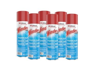 SC Johnson Windex Foaming Glass, 20 oz/560 g, Pack of 6