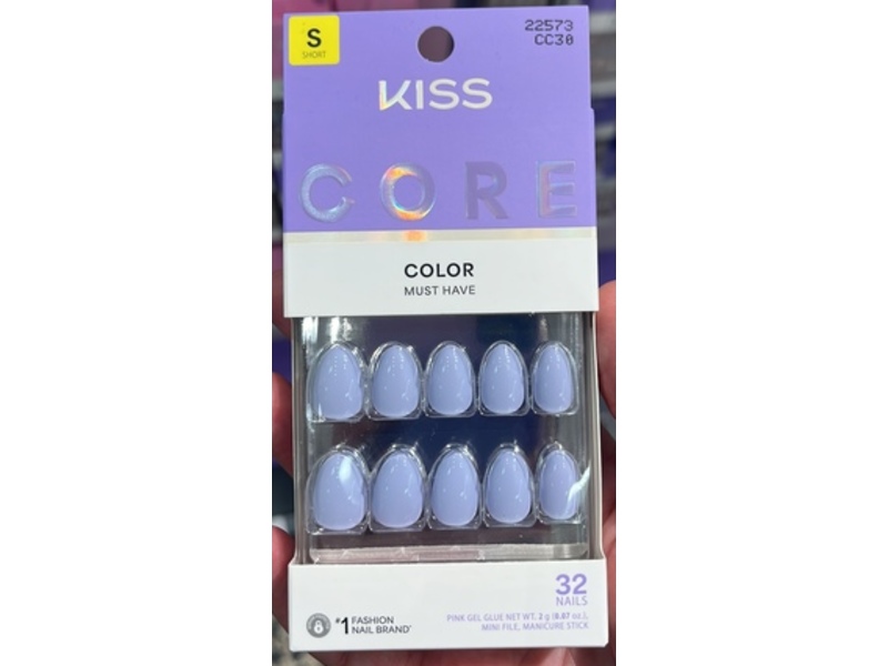 Kiss Core Color Press On Nails Kit, Flee, 32 Count