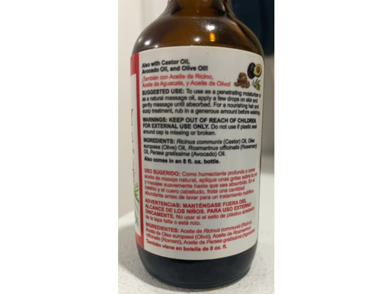 De La Cruz Rosemary Hair & Skin Oil, 2 fl oz/59 mL