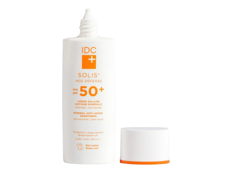 IDC Solis+ Age Defense Mineral Anti-Aging Sunscreen, White, SPF 50+ PA++++, 1.7/50 mL