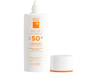 IDC Solis+ Age Defense Mineral Anti-Aging Sunscreen, White, SPF 50+ PA++++, 1.7/50 mL