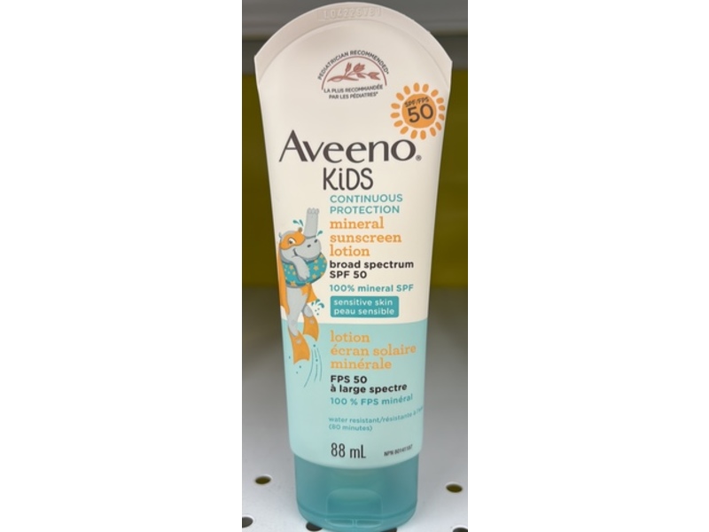Aveeno Kids Mineral Sunscreen Lotion, SPF 50, 3 fl oz/88 mL
