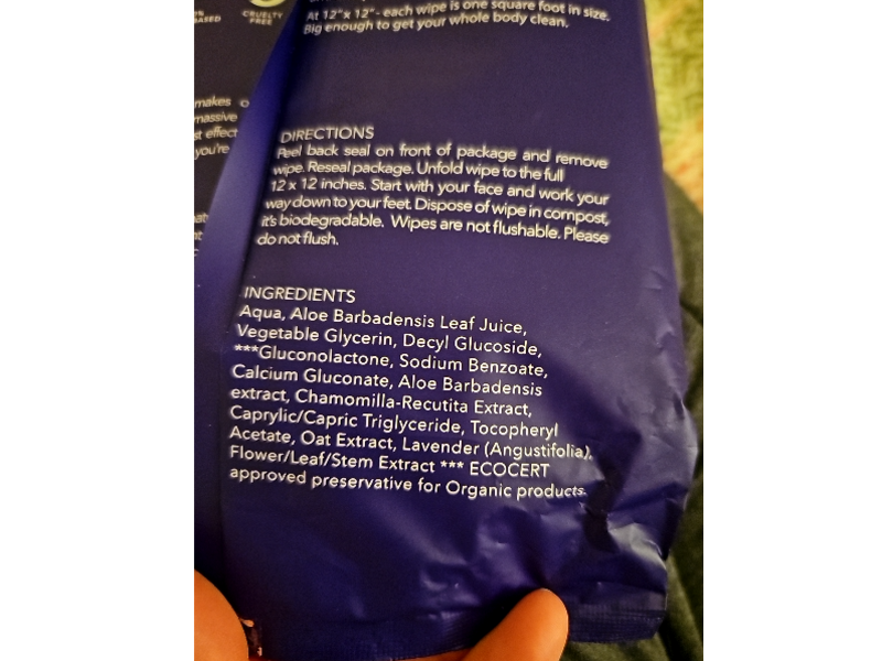 HyperGo Showerless Body Wipes, Lavender, 20 Count