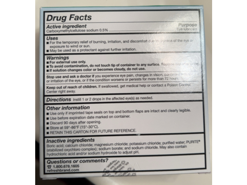 Refresh Tears Moisturizing Relief Lubricant Eye Drops Set