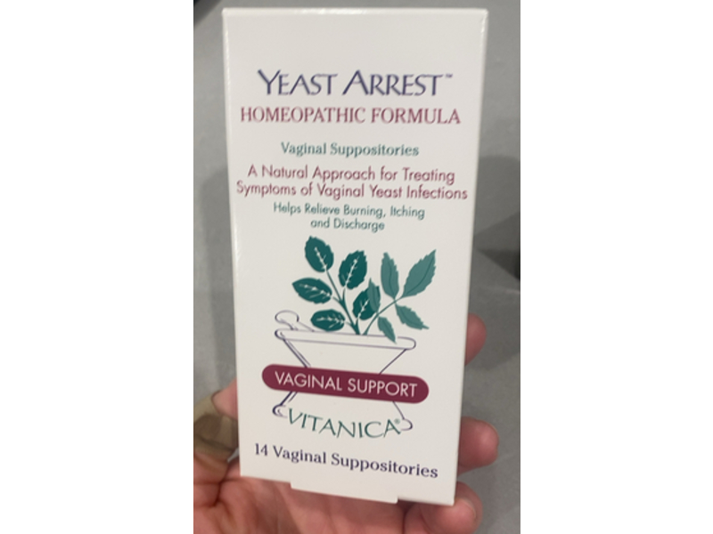 Vitanica Yeast Arrest Homeopathic Vaginal Suppositories, 14 Count
