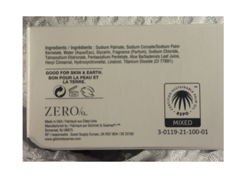 Zero Triple Milled Face Soap, Aloe, 1 oz/28 g