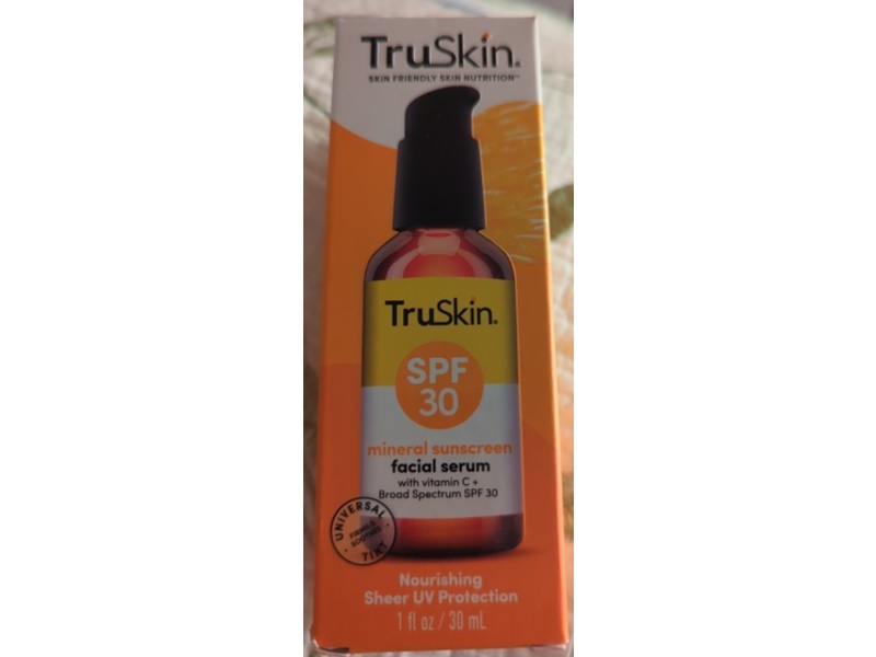 TruSkin Mineral Sunscreen Facial Serum, Vitamin C, SPF 30, 1 fl oz/30 mL