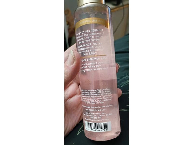 Bath & Body Shimmer Mist, Twisted Pepper Mint, 4.9 fl oz/145 mL