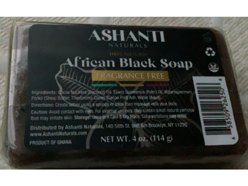 Ashanti Naturals African Black Soap, 4 oz/114 g