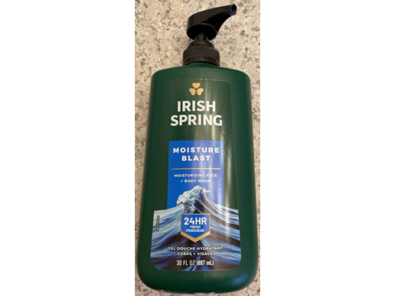 Irish Spring Moisture Blast Face + Body Wash, 30 fl oz/887 mL